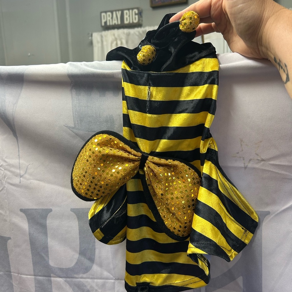 Source Unknown Bumblebee Dog Costume with Gold Bow